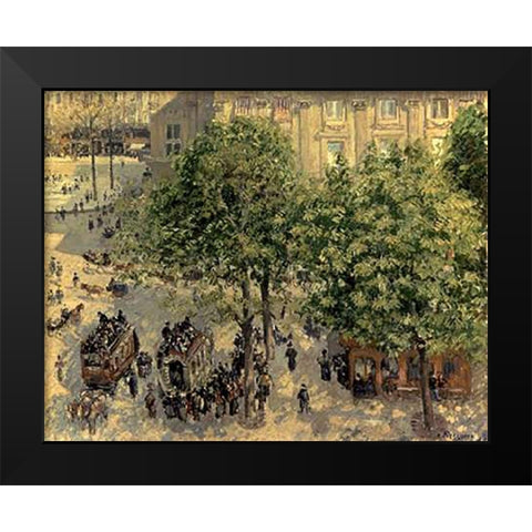 Place Due Theatre Francais, 1898 Black Modern Wood Framed Art Print by Pissarro, Camille