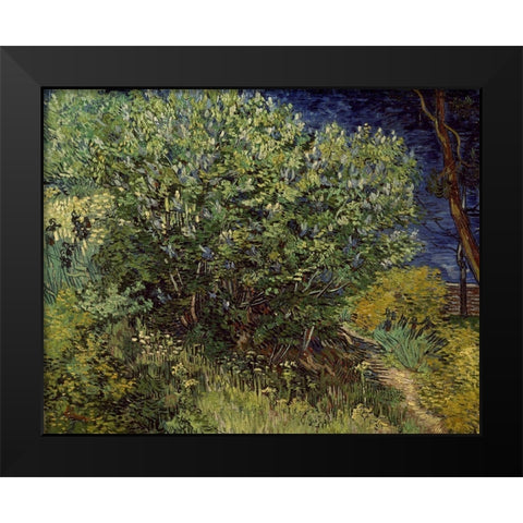Lilac Bush, 1889 Black Modern Wood Framed Art Print by Van Gogh, Vincent