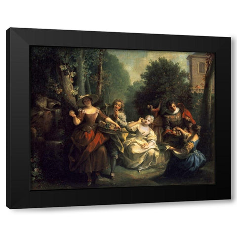 Afternoon Respite Black Modern Wood Framed Art Print by Raoux, Jean