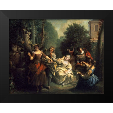 Afternoon Respite Black Modern Wood Framed Art Print by Raoux, Jean