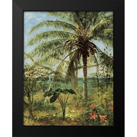 Palm Tree, Nassau 1892 Black Modern Wood Framed Art Print by Bierstadt, Albert