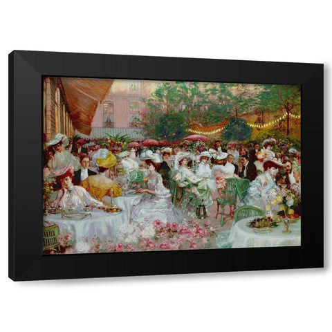 Le Diner A LHotel Ritz Black Modern Wood Framed Art Print by Jeanniot, Pierre-Georges