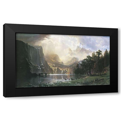 Sierra Nevada In California Black Modern Wood Framed Art Print by Bierstadt, Albert