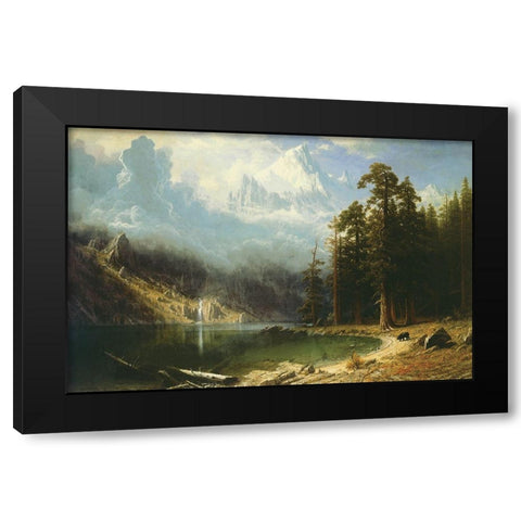Mount Corcoran Black Modern Wood Framed Art Print with Double Matting by Bierstadt, Albert