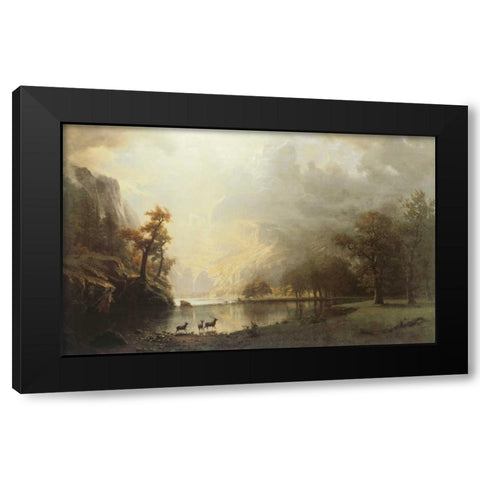 Sierra Nevada Morning Black Modern Wood Framed Art Print by Bierstadt