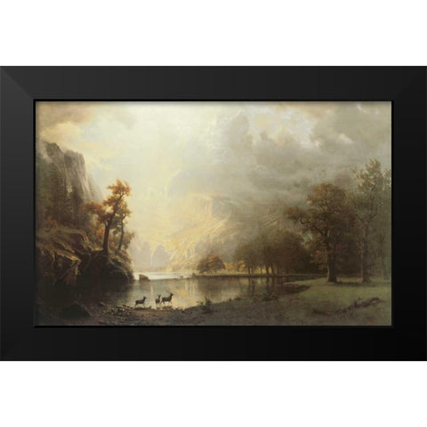 Sierra Nevada Morning Black Modern Wood Framed Art Print by Bierstadt