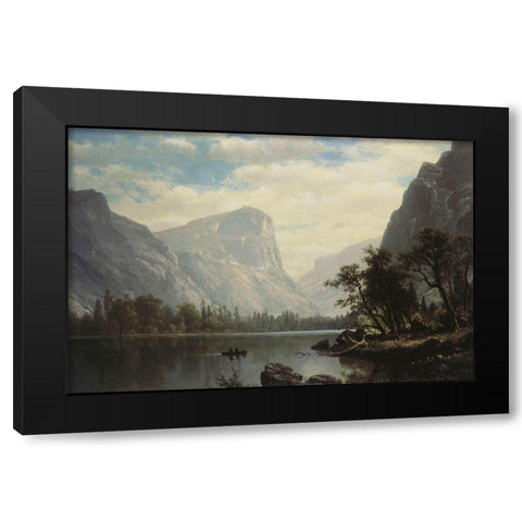 Mirror Lake Black Modern Wood Framed Art Print with Double Matting by Bierstadt, Albert