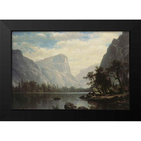 Mirror Lake Black Modern Wood Framed Art Print by Bierstadt, Albert