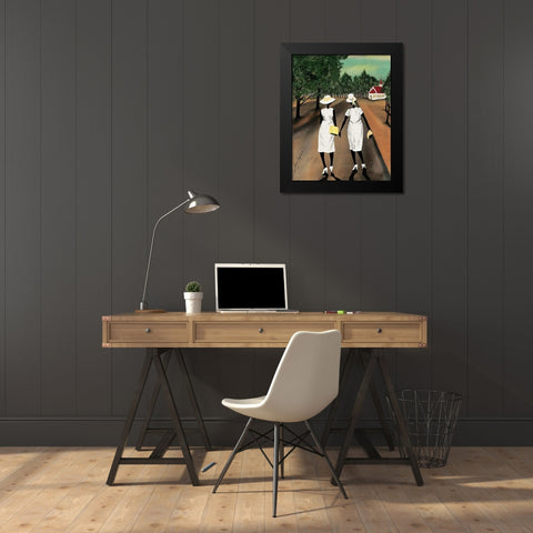 Kiddies Black Modern Wood Framed Art Print by Potthast, Edward Henry