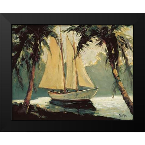 Sailboat, Santa Barbara Black Modern Wood Framed Art Print by Pawla, Frederick