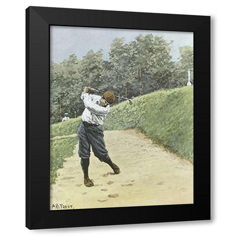Bunkered Black Modern Wood Framed Art Print by Frost, Arthur Burdett