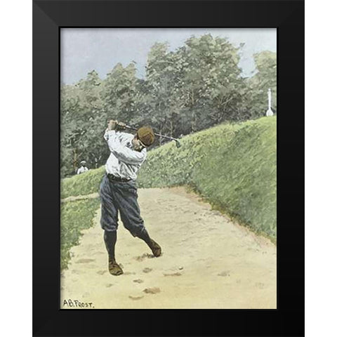 Bunkered Black Modern Wood Framed Art Print by Frost, Arthur Burdett