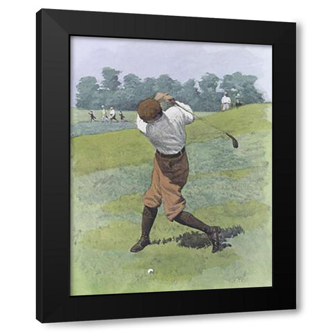 Brassy Lie Black Modern Wood Framed Art Print with Double Matting by Frost, Arthur Burdett