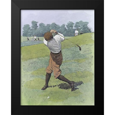 Brassy Lie Black Modern Wood Framed Art Print by Frost, Arthur Burdett