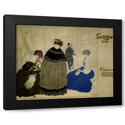 Secession 1908 Black Modern Wood Framed Art Print by Bakst, Leon