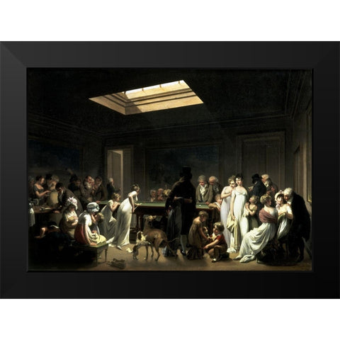 A Game Of Billiards Black Modern Wood Framed Art Print by Boilly, Louis Leopold