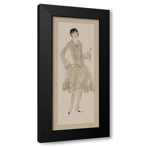 Vintage Lady II Black Modern Wood Framed Art Print with Double Matting by Kraus, Elaine