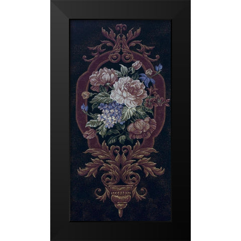 Rose Tapestry II Black Modern Wood Framed Art Print by Riddle and Co. LLC,