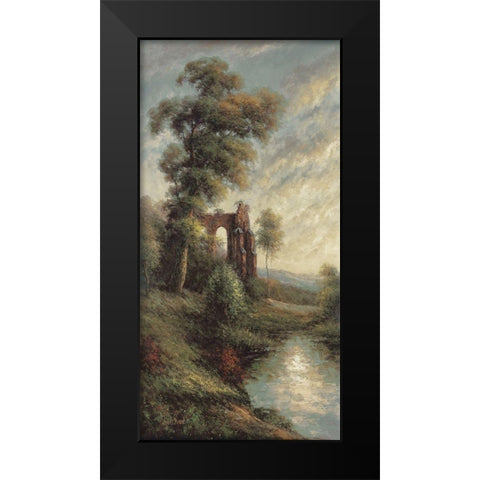 Ancient Ruins II Black Modern Wood Framed Art Print by Pierce