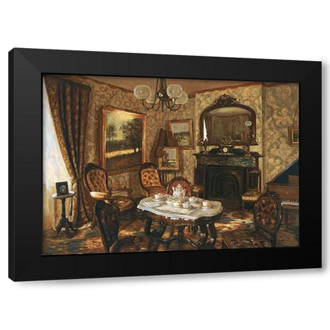 Red Music Room Black Modern Wood Framed Art Print by Brodie, Ian
