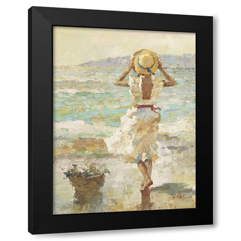 Seaside Summer I Black Modern Wood Framed Art Print with Double Matting by Vitali