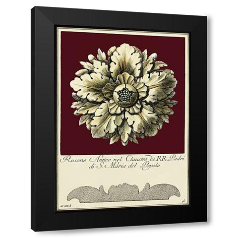 Rosone Antico II Black Modern Wood Framed Art Print with Double Matting by Guerra