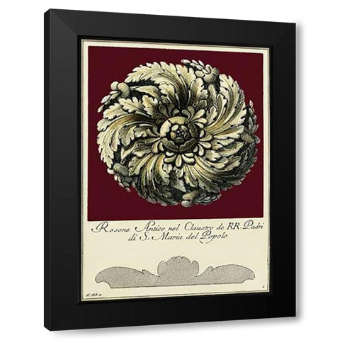 Rosone Antico IV Black Modern Wood Framed Art Print by Guerra