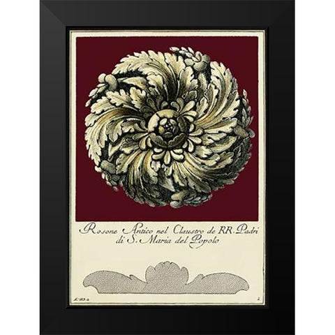 Rosone Antico IV Black Modern Wood Framed Art Print by Guerra