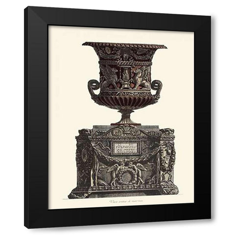 Vaso Antico I Black Modern Wood Framed Art Print with Double Matting by Guerra