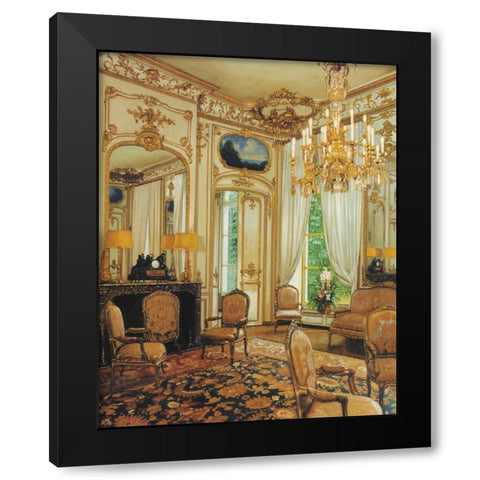 Gold Sitting Room Black Modern Wood Framed Art Print with Double Matting by Lone