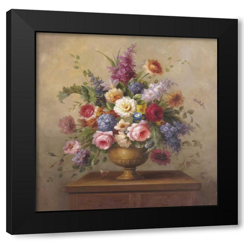 Heirloom Bouquet II Black Modern Wood Framed Art Print with Double Matting by Steiner