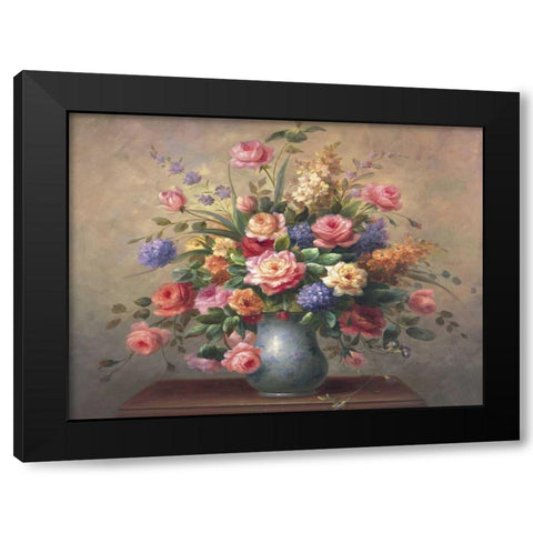 Summer Arrangement Black Modern Wood Framed Art Print with Double Matting by Steiner