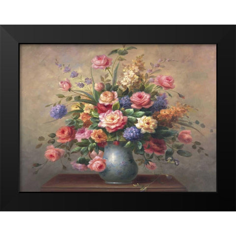 Summer Arrangement Black Modern Wood Framed Art Print by Steiner