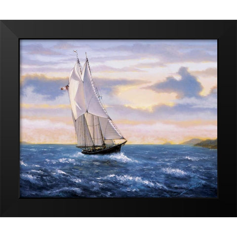 East Wind Sails Black Modern Wood Framed Art Print by Sambataro