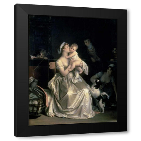 Motherhood, 1805 Black Modern Wood Framed Art Print with Double Matting by Gerard, Marguerite