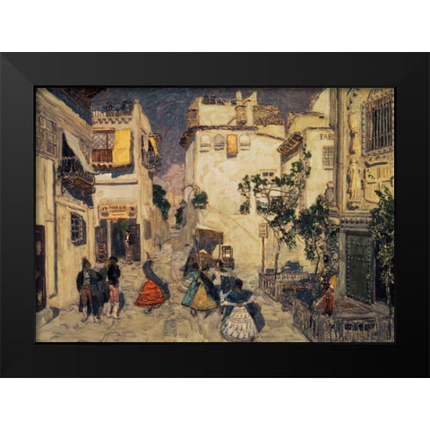 Peafowls Black Modern Wood Framed Art Print by Unknown