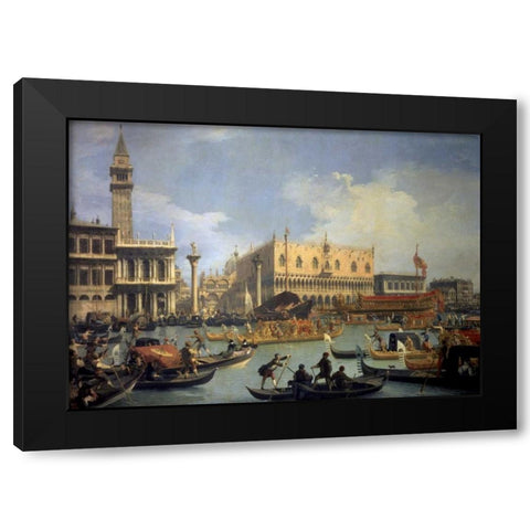 The Betrothal of the Venetian Doge to the Adriatic Black Modern Wood Framed Art Print by Canaletto