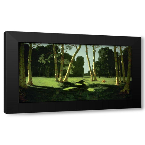 A Birch Grove, 1879 Black Modern Wood Framed Art Print by Kuinji, Arkhip