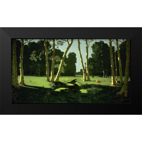 A Birch Grove, 1879 Black Modern Wood Framed Art Print by Kuinji, Arkhip