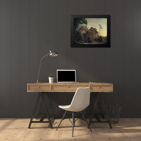 Country Home Black Modern Wood Framed Art Print by Boucher, Francois