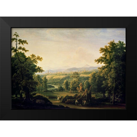 Near Russian Village Black Modern Wood Framed Art Print by Matveev, Feodor