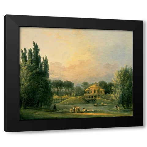 Italian Tempietto in a Park Black Modern Wood Framed Art Print with Double Matting by Robert, Hubert