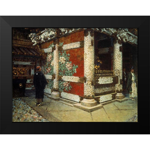 Shinto Temple in Nikko Black Modern Wood Framed Art Print by Vereshchagin, Vasily
