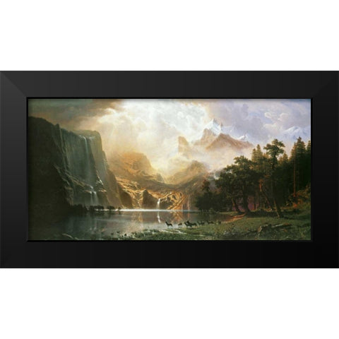 Sierra Nevada in California Black Modern Wood Framed Art Print by Bierstadt, Albert