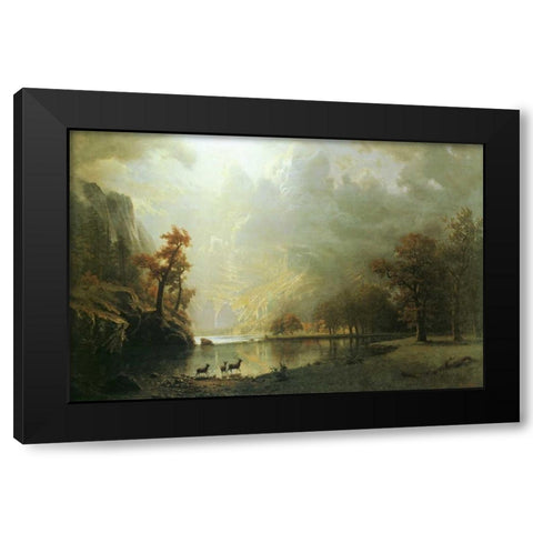 Sierra Nevada Morning Black Modern Wood Framed Art Print with Double Matting by Bierstadt, Albert