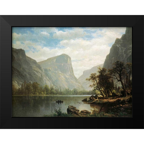 Mirror Lake, Yosemite Valley Black Modern Wood Framed Art Print by Bierstadt, Albert