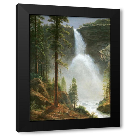Nevada Falls Black Modern Wood Framed Art Print with Double Matting by Bierstadt, Albert