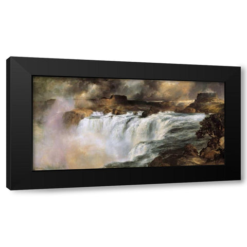 Shoshone Falls on the Snake River Black Modern Wood Framed Art Print by Moran, Thomas