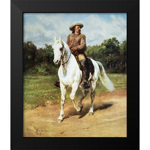 Col. William F. Cody (Buffalo Bill) Black Modern Wood Framed Art Print by Bonheur, Rosa