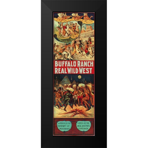 Real Indian War Dance Black Modern Wood Framed Art Print by Anonymous